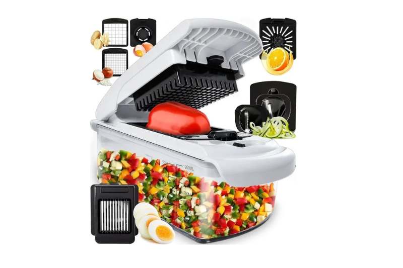 Coupe-légumes multifonctions pour cuisine, un accessoire pratique et tendance, illustrant une niche rentable dans l’e-commerce en Tunisie, notamment dans les articles de cuisine innovants.