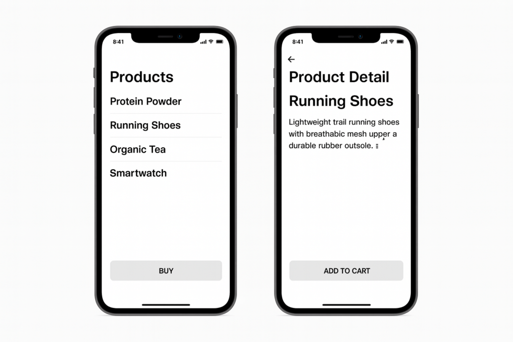 Exemples d’écrans simples dans une application React Native