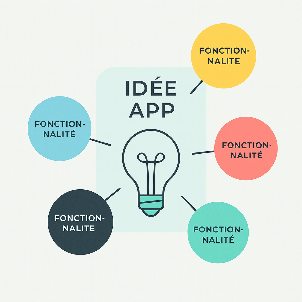 Schéma des fonctionnalités d’une application mobile React Native