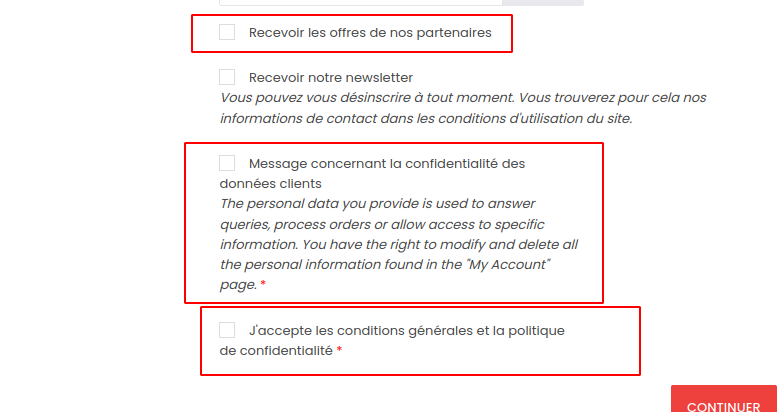 Supprimer les cases à cocher PrestaShop 8 et 9